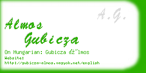 almos gubicza business card